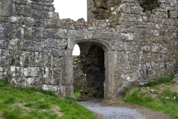 Entryway Door Ancient Castle Ruin Ireland Stone Wall — Stock Photo, Image