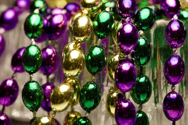 Μακρο Αφηρημένη Υφή Φόντο Πολύχρωμο Mardi Gras Χάντρες — Φωτογραφία Αρχείου