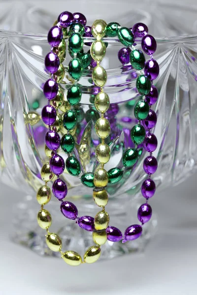 Texture Abstraite Fond Belles Perles Colorées Mardi Gras Avec Bokeh — Photo