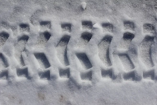 Abstract Texture Background Car Tire Tracks Snow Covered Winter Ground — Stock Photo, Image