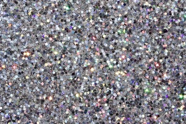 Macro Abstract Art Background Sparkling Silver Glitter Texture — Stock Photo, Image