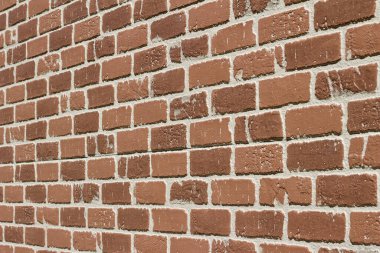 Kahverengi renk simüle edilmiş tuğla kaplama arkaplanı (açı görünümü)