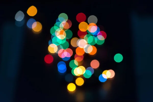 Multi-colored lights out of focus