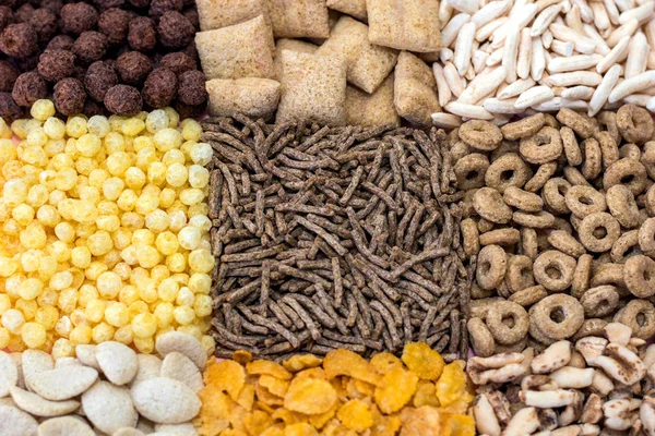 Retângulo de cereais colorido e variado — Fotografia de Stock