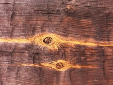 Yaşlı bir ağacın kahverengi ahşap dokusu. Soyut arkaplan, boş kalıp. Makro fotoğraf.