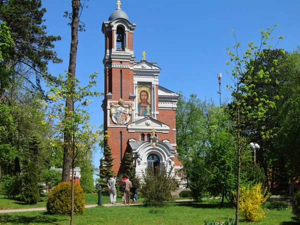 Ortodoxa Kyrkan Centraleuropa Med Ikon Fasaden — Stockfoto