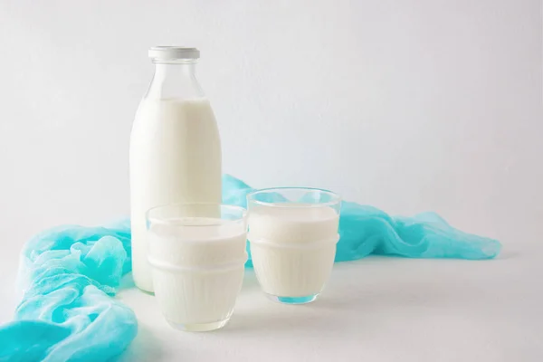Homemade Kefir Organic Probiotic Kefir Drink Yogurt Probiotics White Background — Stock Photo, Image