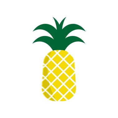 Tek taze ve sağlıklı ananas çizimi ikonu. Ananasın basit ve doğal tasarımı. Meyve temel element grafik kaynakları.