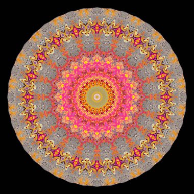 Kaleydoskop, mandala, desen, süs, arabesk gibi renkli çizimler.