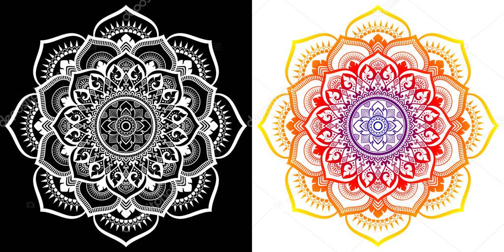 Applied Thai art pattern in Mandala style.