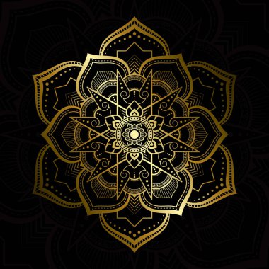 Altın Tayland Uygulamalı Sanat Tarzı Mandala Deseni