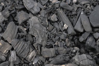 Coal texture. Black coal after the fire