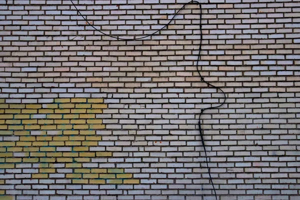 Fil Électrique Sur Mur Briques Fil Sur Mur — Photo
