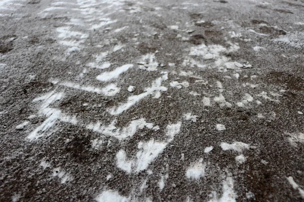 Gångväg Efter Snöröjning Vägen Parken Efter Snöfall — Stockfoto