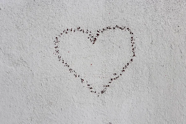 Винтажный Рисунок Сердца Белой Стене — стоковое фото