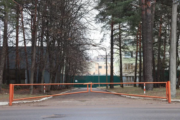 Gesloten Poort Bos Geen Rit — Stockfoto