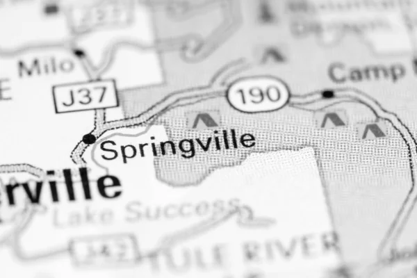 Springville. Kalifornien. Usa på en karta — Stockfoto