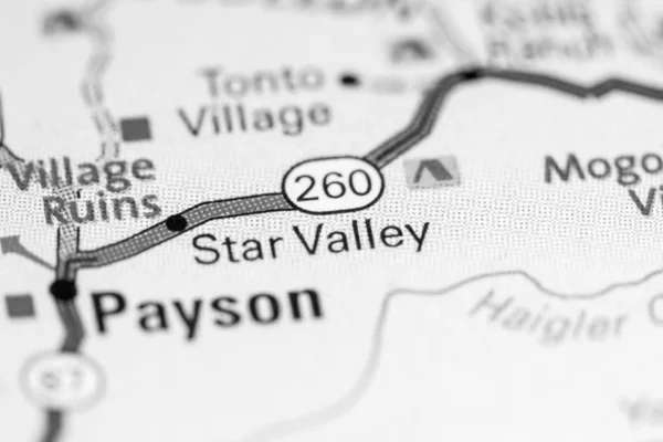 Star Valley. Arizona. USA on a map — Stock Photo, Image