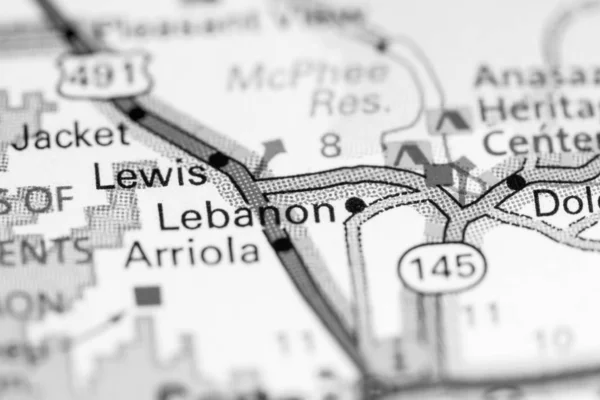 레바논. 콜로라도. 지도 위에 있는 미국 — 스톡 사진