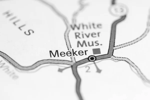 Meeker. Colorado. EEUU en un mapa —  Fotos de Stock
