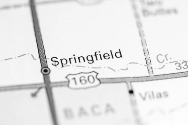 Springfield. Colorado. USA on a map — 스톡 사진