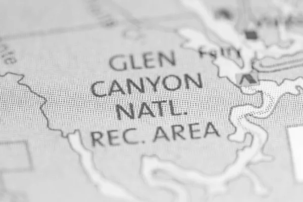 Glen Canyon National Rec. Área. Utah. EEUU en un mapa — Foto de Stock