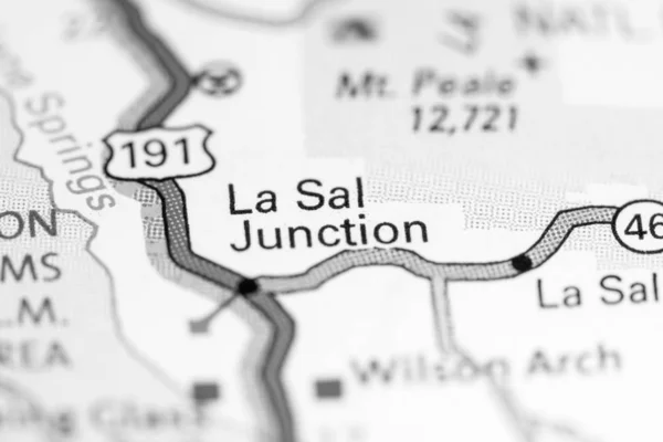La Sal Junction. Utah. USA on a map — 스톡 사진