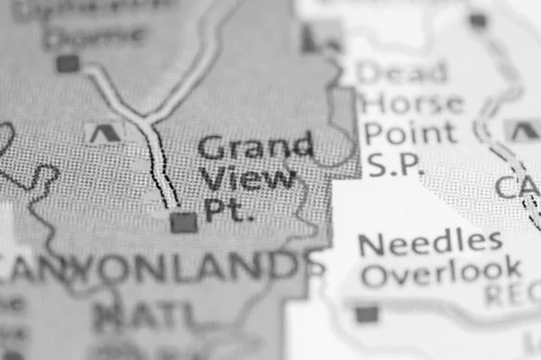 Γκραντ Βιου Πτ. Γιούτα. ΗΠΑ σε ένα χάρτη — Φωτογραφία Αρχείου