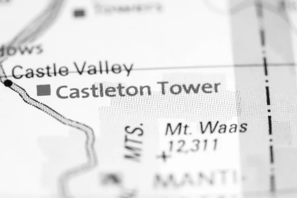 Torre Castleton. Utah. EEUU en un mapa —  Fotos de Stock