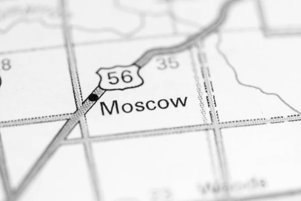 Mosca. Kansas. Stati Uniti su una mappa — Foto Stock