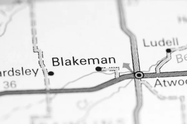 Blakeman. Kansas. EUA sobre um mapa — Fotografia de Stock