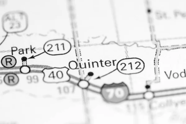 Quinter. Kansas. USA on a map — Stock Photo, Image