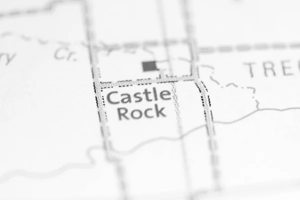 Castle Rock mı? Kansas mı? Haritada Usa — Stok fotoğraf