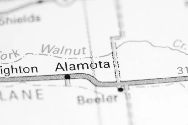 Аламота. Канзас. США на карте — стоковое фото