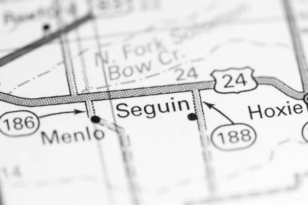 Sguin. Kansas. USA on a map — Stock Photo, Image