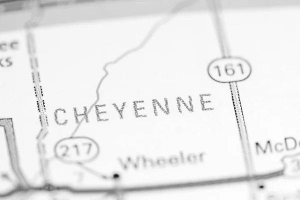 Een Cheyenne. Kansas. Usa op een kaart — Stockfoto