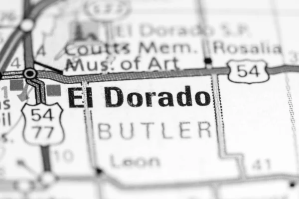 El Dorado. W Kansas. USA na mapie — Zdjęcie stockowe