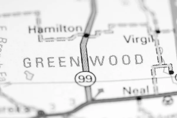 Greenwood. Kansas. EUA sobre um mapa — Fotografia de Stock