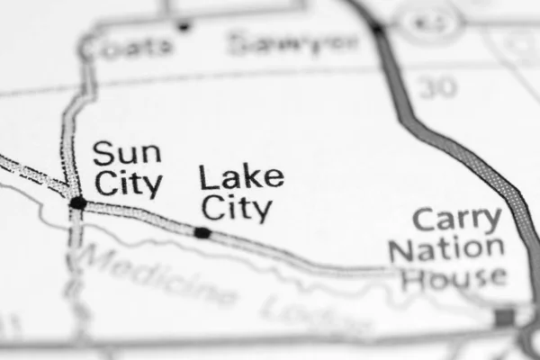 Lake City. Kansas. EEUU en un mapa — Foto de Stock