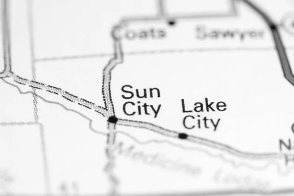 Sun City. Kansas. EEUU en un mapa — Foto de Stock