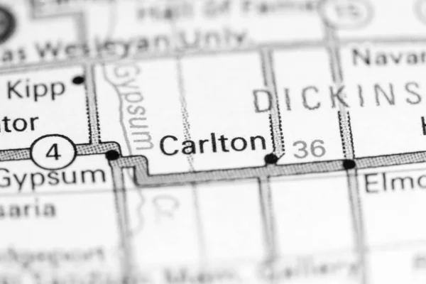Carlton. Kansas. Stati Uniti su una mappa — Foto Stock
