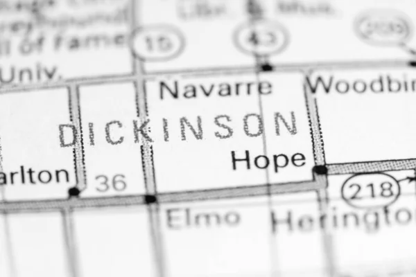 Dickinson. Kansas. Stati Uniti su una mappa — Foto Stock