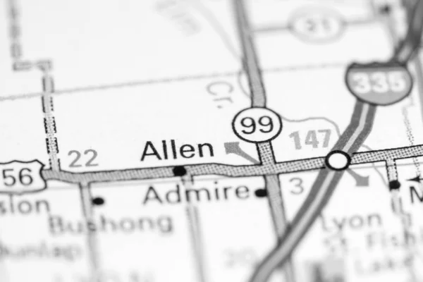 Allen. Kansas. EEUU en un mapa —  Fotos de Stock