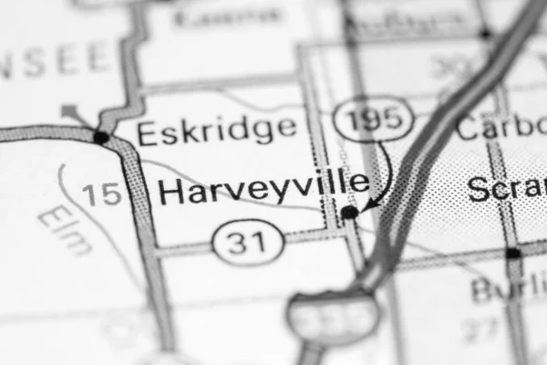 Harveyville. Kansas. Stati Uniti su una mappa — Foto Stock