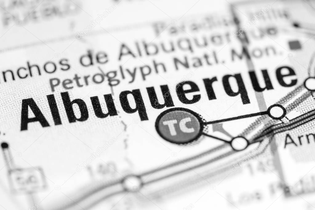 Albuquerque. New Mexico. USA on a map