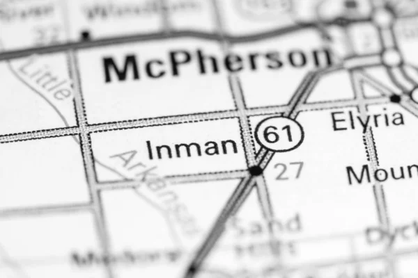 Inman. Kansas. USA on a map — 스톡 사진