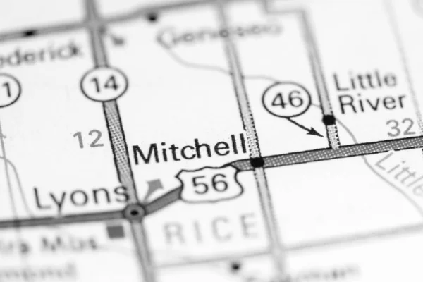 Mitchell. Kansas. USA on a map — 스톡 사진