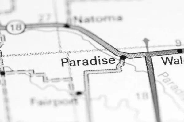 Paradiset. Det är Kansas. Usa på en karta — Stockfoto