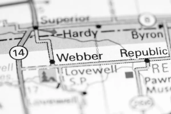 Webber. Kansas. USA on a map — 스톡 사진