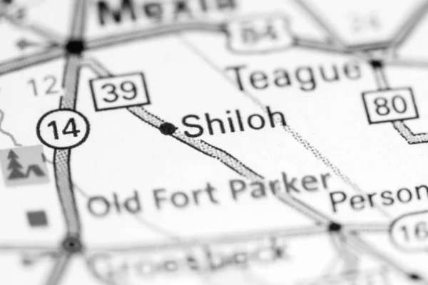 Shiloh. Texas. Stati Uniti su una mappa — Foto Stock